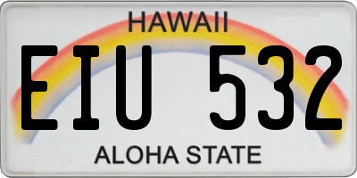 HI license plate EIU532