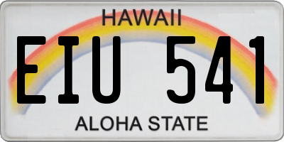 HI license plate EIU541