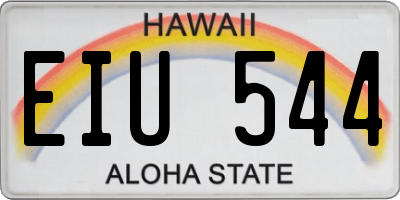 HI license plate EIU544