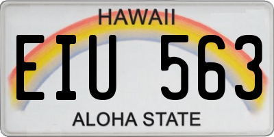 HI license plate EIU563