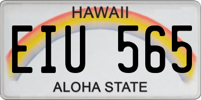 HI license plate EIU565
