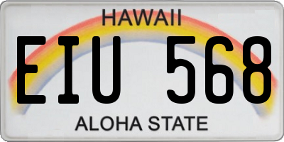 HI license plate EIU568