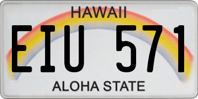 HI license plate EIU571