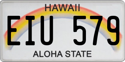 HI license plate EIU579