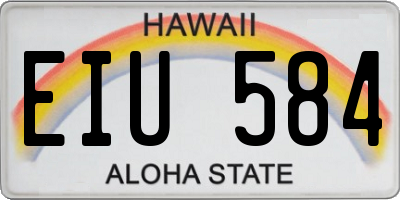 HI license plate EIU584