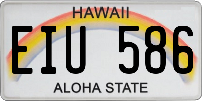 HI license plate EIU586