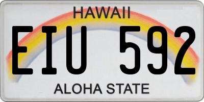 HI license plate EIU592
