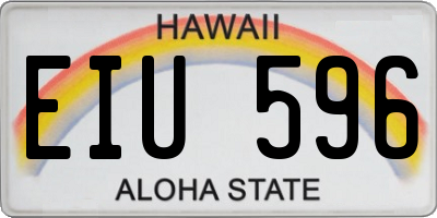HI license plate EIU596