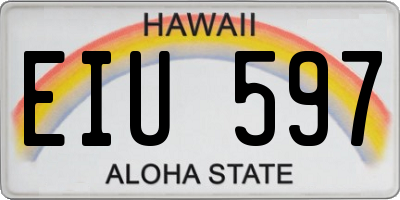 HI license plate EIU597