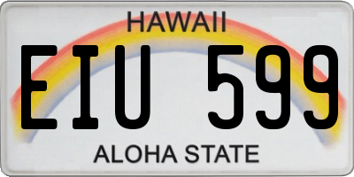 HI license plate EIU599