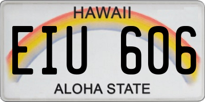 HI license plate EIU606