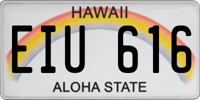 HI license plate EIU616
