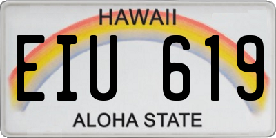 HI license plate EIU619