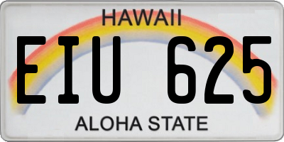 HI license plate EIU625