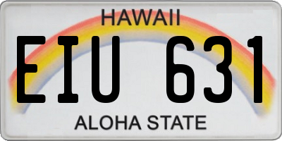 HI license plate EIU631