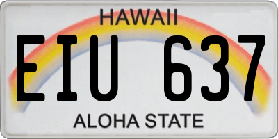 HI license plate EIU637