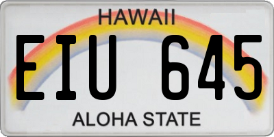 HI license plate EIU645