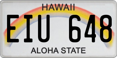 HI license plate EIU648