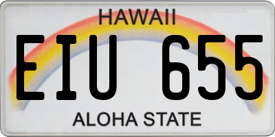 HI license plate EIU655