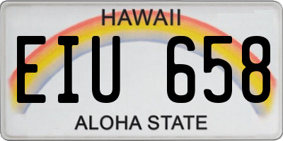 HI license plate EIU658