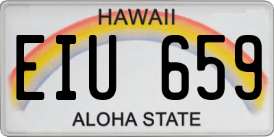 HI license plate EIU659