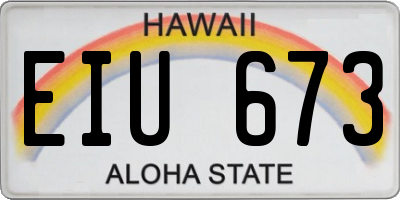 HI license plate EIU673