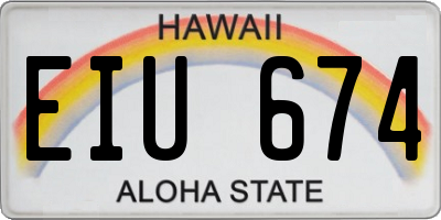 HI license plate EIU674