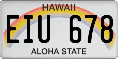 HI license plate EIU678