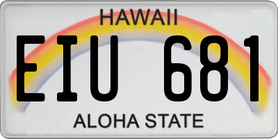 HI license plate EIU681