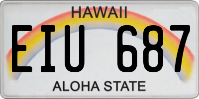 HI license plate EIU687