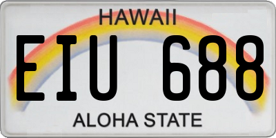 HI license plate EIU688