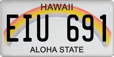 HI license plate EIU691