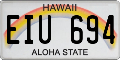 HI license plate EIU694