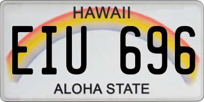 HI license plate EIU696
