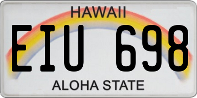 HI license plate EIU698