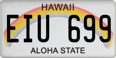 HI license plate EIU699