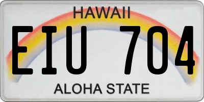 HI license plate EIU704