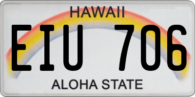 HI license plate EIU706