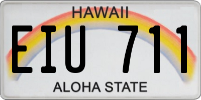 HI license plate EIU711