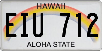 HI license plate EIU712