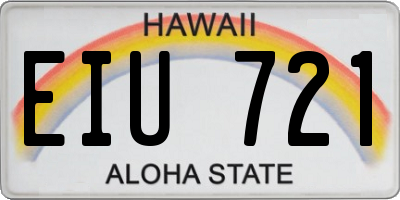 HI license plate EIU721