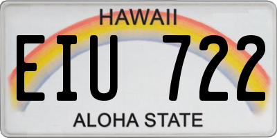 HI license plate EIU722