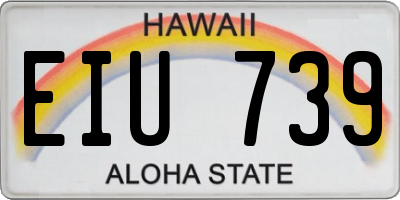 HI license plate EIU739