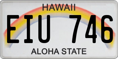 HI license plate EIU746