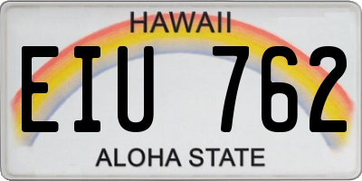 HI license plate EIU762