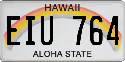 HI license plate EIU764