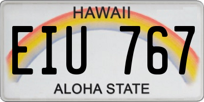 HI license plate EIU767