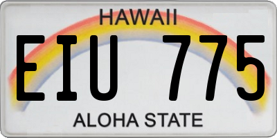 HI license plate EIU775