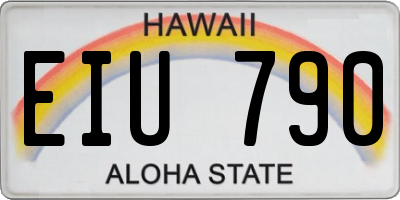 HI license plate EIU790