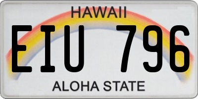 HI license plate EIU796